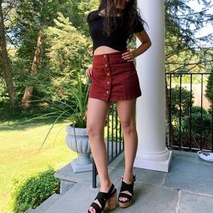 Forever 21 Red Button Mini Skirt